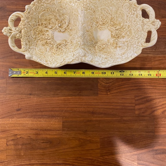 Pizzato Italian Hand Painted  Cream Double serving dish by Pizzato - Picture 6 of 7